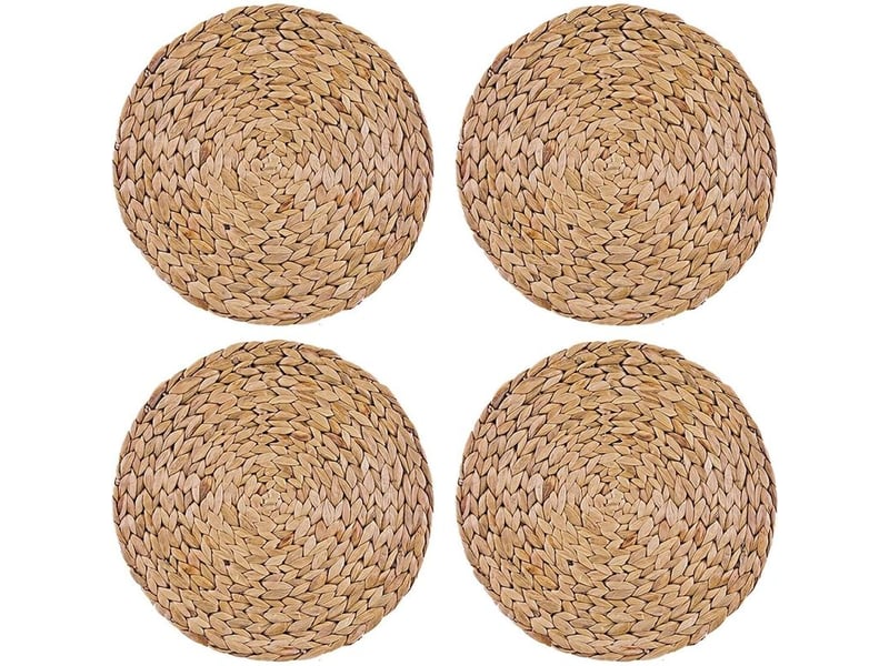  Lot de 4 sets de table ronds en jacinthe d'eau 30cm – tissage serré – résistants à la chaleur jusqu'à 30°c – protection durable pour vaisselle – mowze  - Conforama B