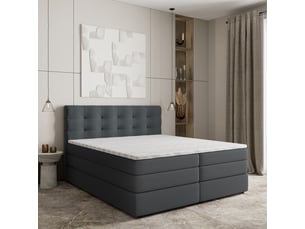 Lit avec rangement 140x200 cm <strong>MASSENO</strong> <strong></strong> coloris gris