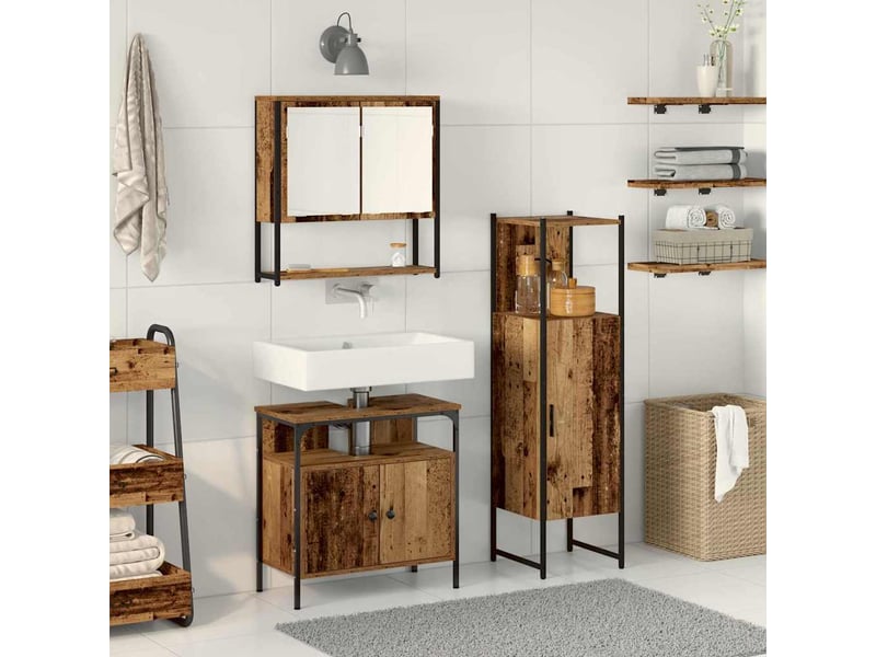 Ensemble de mobilier de salle de bain 3 pièces marron cf64476 - Conforama B