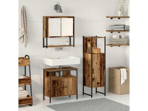 Ensemble de mobilier de salle de bain 3 pièces marron cf64476