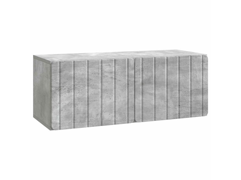  Meuble tv - banc tv - meuble de rangement mural 78,5 x 31 x 30 cm gris béton bois d'ingénierie  - Conforama A