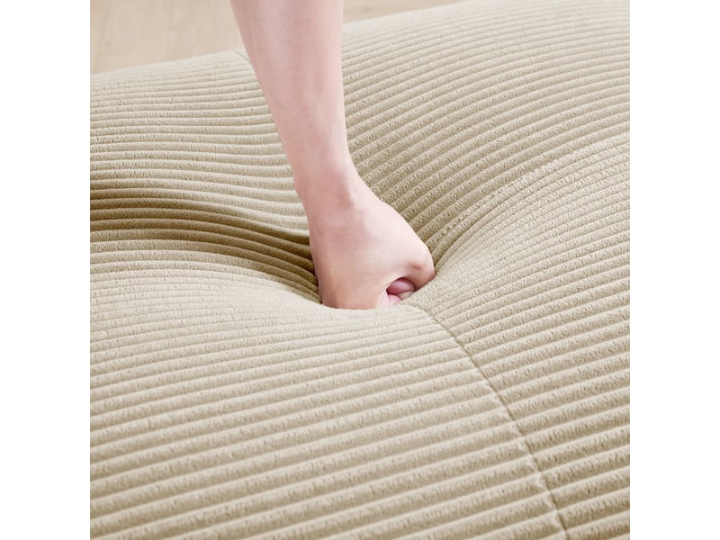  Canapé d'angle modulable en velours côtelé, beige, 298 x 178 x 70 cm Fay Lum - Conforama E