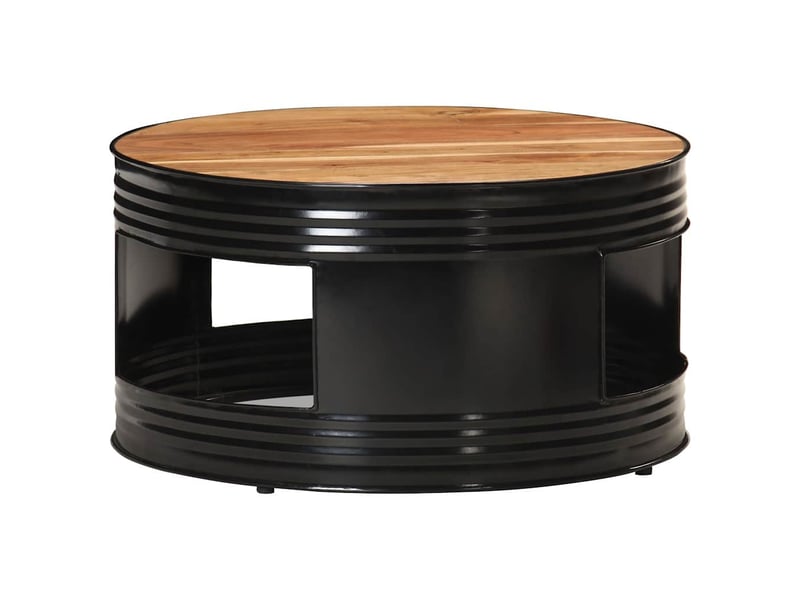  Table basse - table de salon - table à thé noir 68x68x36 cm bois d'acacia massif  - Conforama B