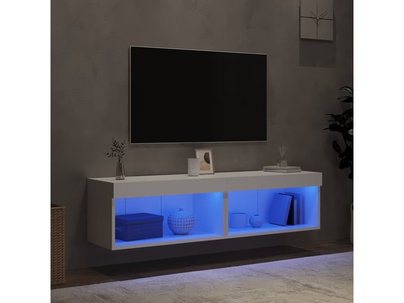  Meubles tv avec lumières led blanc 60x30x30 cm  - Conforama C