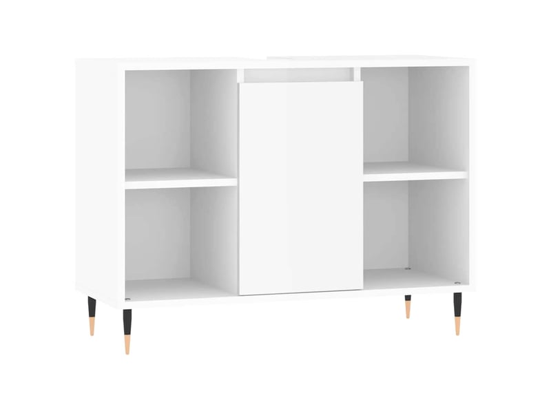  Armoire de salle de bain, meuble de rangement blanc brillant 80x33x60 cm  - Conforama A