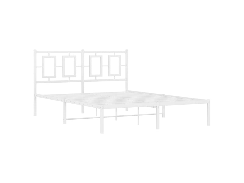 Lit double- lit adulte - cadre de lit métal sans matelas et tête de lit blanc 140x190 cm - Conforama B