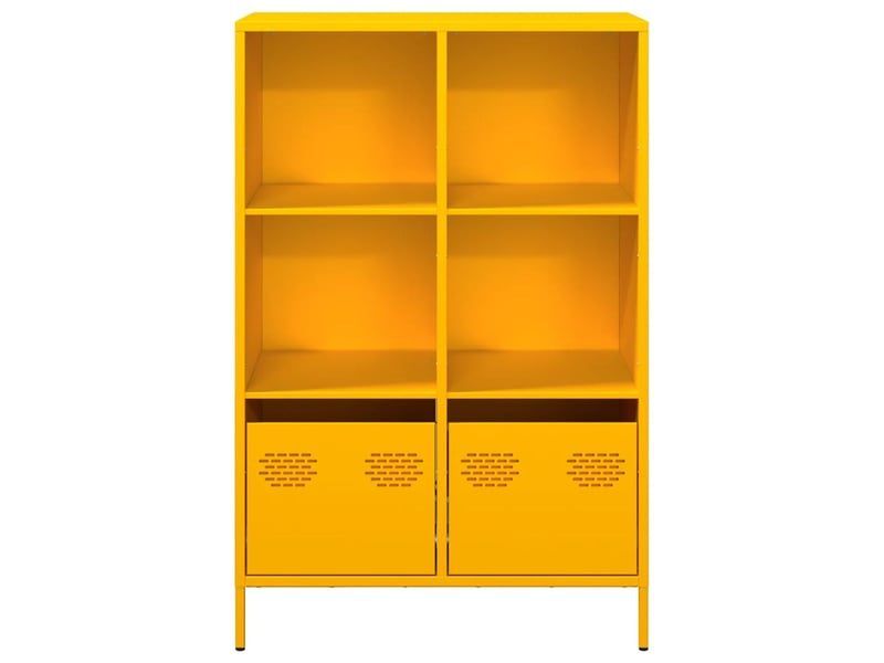  Buffet haut - bahut - meuble de rangement jaune moutarde 68x39x103,5 cm acier  - Conforama E