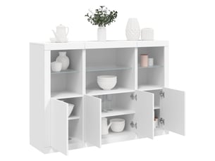 Buffets avec lumières led 3 pcs - bahut - meuble de rangement blanc bois d'ingénierie