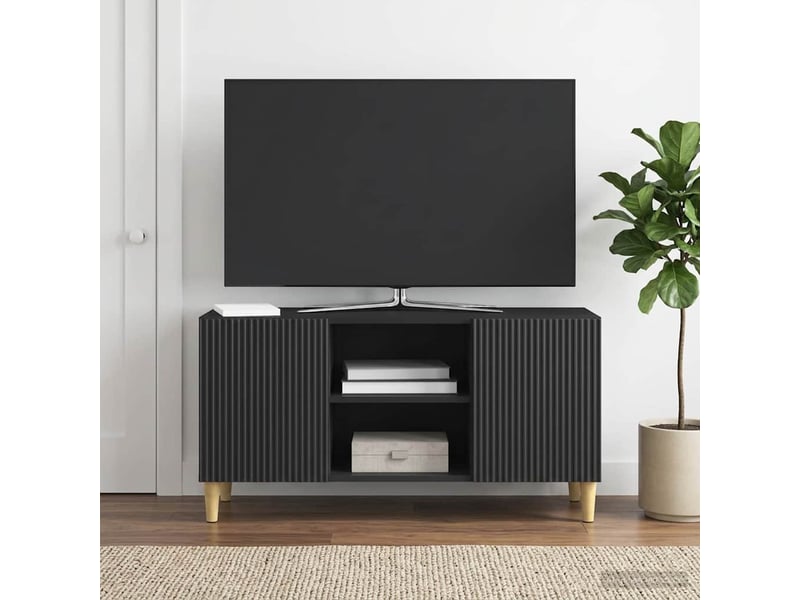  Meuble tv - banc tv - meuble de rangement 102 x 34,5 x 50 cm noir bois d'ingénierie  - Conforama D