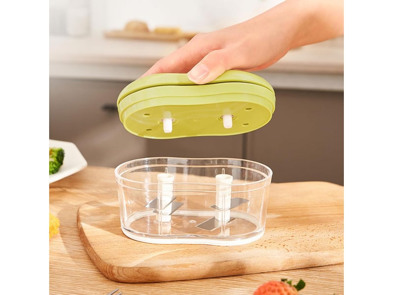  Hachoir à ail manuel à pousser à la main, hachoir à légumes portable pour la cuisine à la maison  - Conforama D