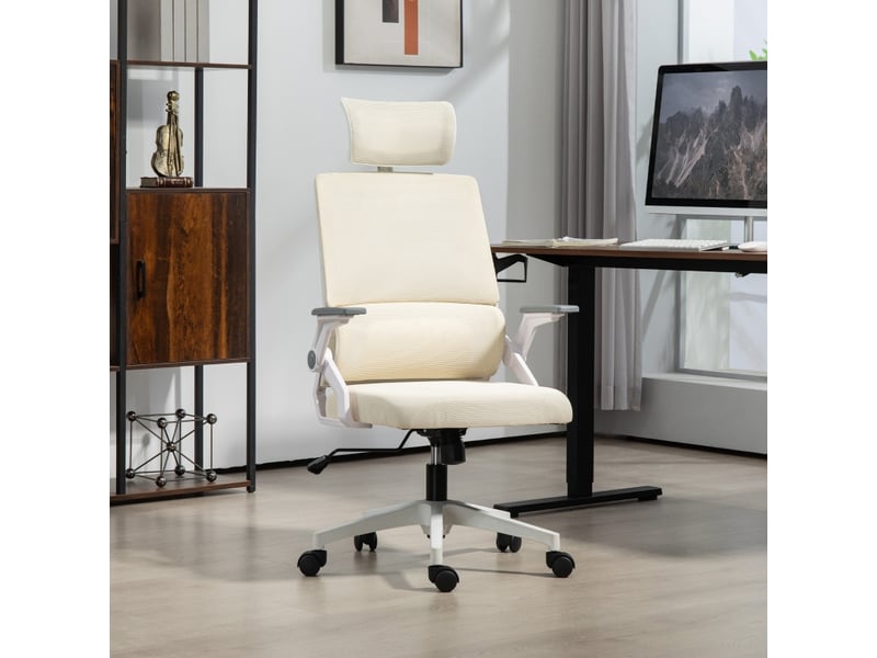 Chaise de bureau felreot ergonomique réglable beige - Conforama B