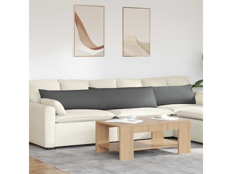 Lot de 2 coussins de canapé, coussins décoratifs tissu gris foncé 200 x 40 cm cf58857 - Conforama B