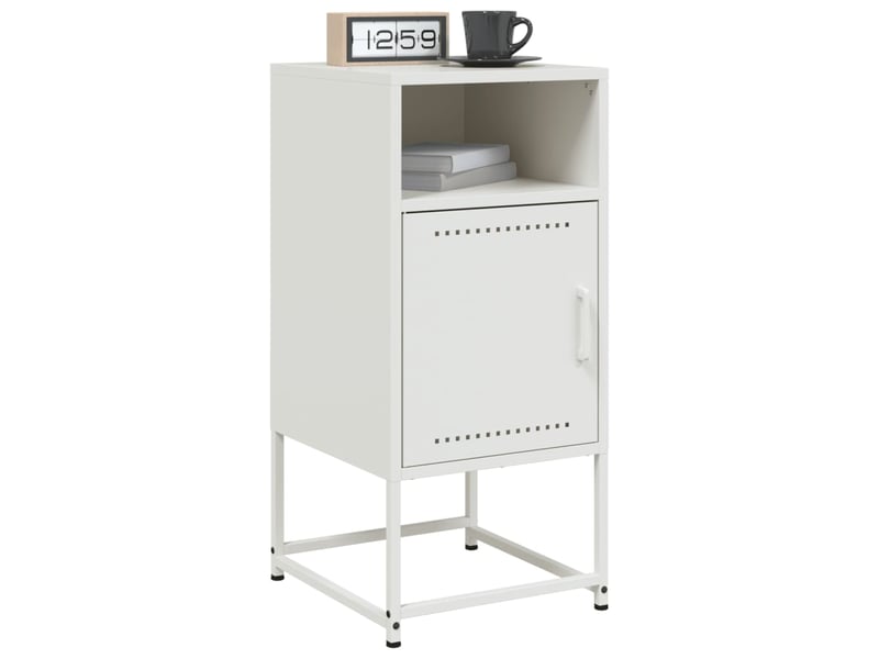  Lot de 2 tables de chevet - cabinet de chevet - table de nuit blanc 36x39x78 cm acier  - Conforama C