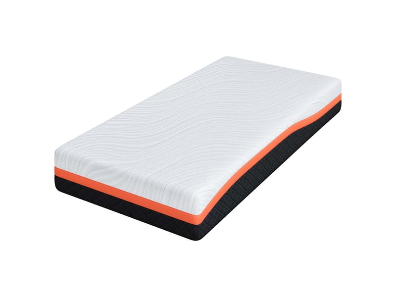 Matelas confort blanc et noir 80x160 cm tissu jacquard - Conforama D