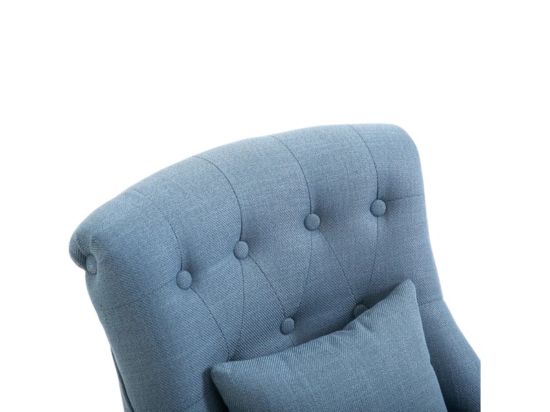  Fauteuil relax 52,5x69x77 cm style vintage bleu  - Conforama C