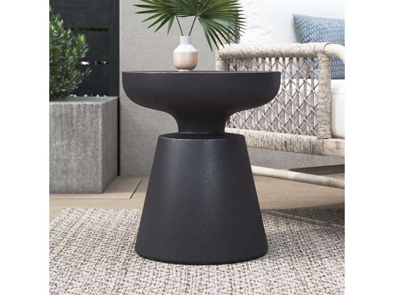  Table d'appoint ronde ø45cm - effet ciment noir - nero - noir 3MB12.01.07.02 - Conforama B