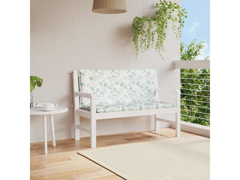  Lot de 2 coussins de banc de jardin, coussins d'assise motif de feuilles tissu cf58668  - Conforama B