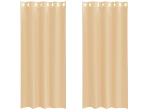 Lot de 2 rideaux en voile, voilages avec œillets sable cf44418