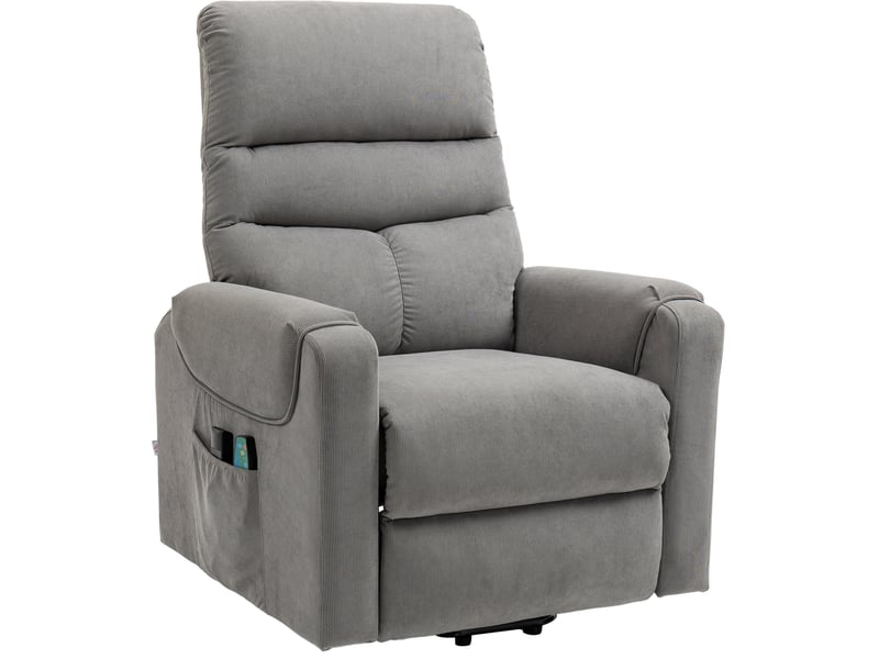  Fauteuil relax électrique gris foncé avec massage vibrant, chauffage, aide au lever et repose-pieds  - Conforama A