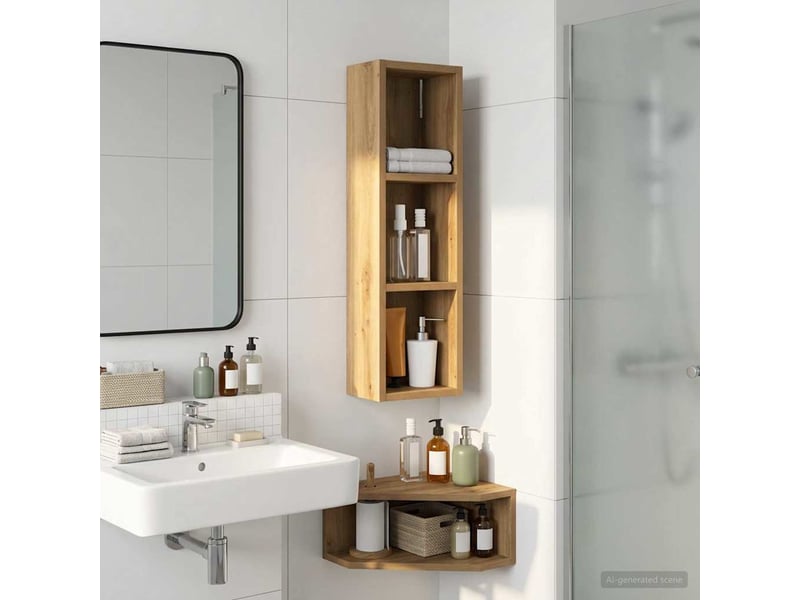  Armoire murale de salle de bain - meuble de salle de bain chêne artisan 20 x 14 x 70 cm  - Conforama B
