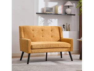 Canapé droit fixe OKWISH 2 places Tissu jaune