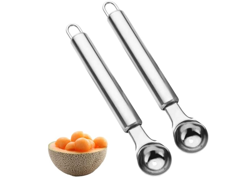  Cuillère à melon, cuillère à glace, cuillère à boules, cuillère à melon inox, cuillère de boule de fruits de cuisine, 18 x 3.1 cm cuillère parisienne - grey silver  - Conforama A