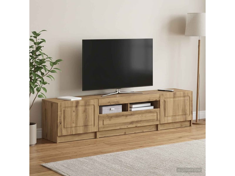  Meuble tv - banc tv - meuble de rangement led utrecht 3 pcs chêne artisanal bois d'ingénierie  - Conforama C