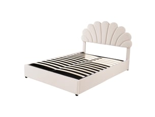 Lit coffre 140x200 cm <strong>MAISENTIEL</strong> <strong></strong> coloris beige