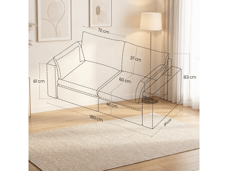 Canapé modulable, canapé de salon, design moderne, pour chambre, pour intérieur, mobilier pour espace de vie - Conforama C