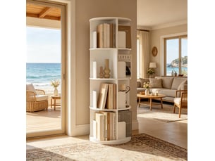 Bibliotheque coloris blanc 4 étagère(s) BEAUNIV - 44 cm x 126 cm