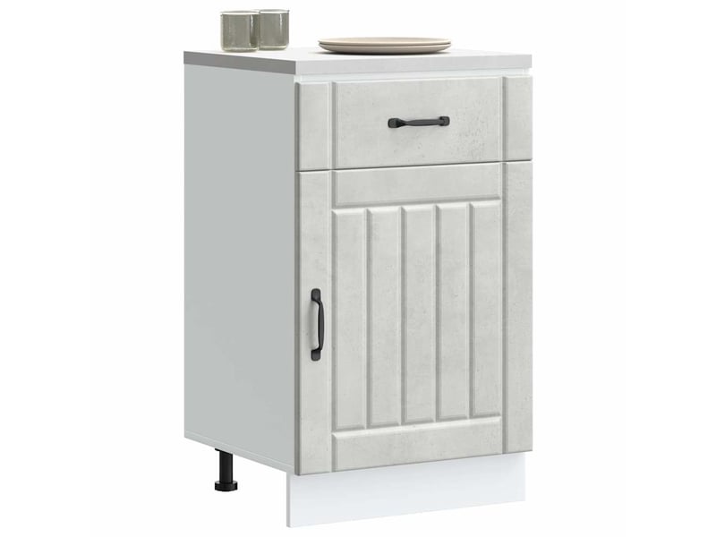  Meuble de rangement, armoire de cuisine lucca gris béton bois ingénierie shl1825  - Conforama B