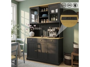 Buffet 5 porte(s)  3 tiroir(s) <strong></strong> <strong>Fay Lum</strong> - 120 cm coloris noir 