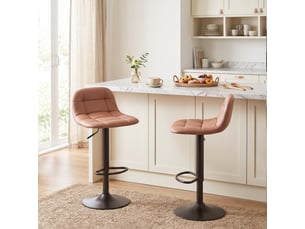 Lot de 2 tabourets de bar en cuir pu, rétro-industriel, hauteur réglable, pivotant 360°, 40x41,5x76-98cm, marron foncé