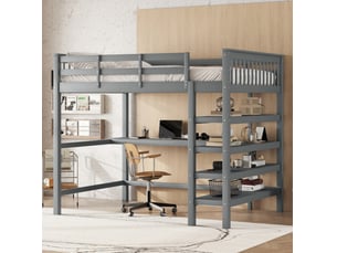 Lit mezzanine 140x200 cm HAVRYA   coloris gris