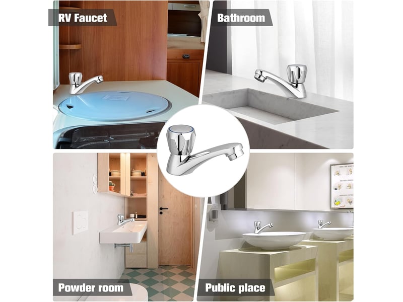  Robinet de lavabo froid en métal - facile à installer, chromé, pour salle de bain et club  - Conforama E