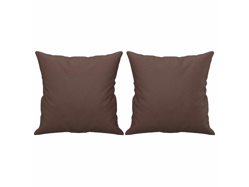  Lot de 2 coussins décoratifs marron 40x40 cm similicuir cf60875  - Conforama A