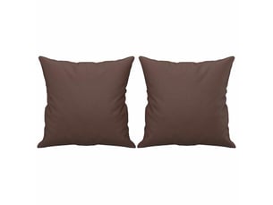 Lot de 2 coussins décoratifs marron 40x40 cm similicuir cf60875
