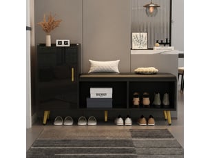 Buffet 1 porte(s) 0 tiroir(s) - 120 cm coloris noir