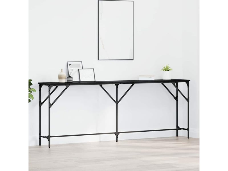  Table console - table d'appoint - table d' entrée chêne noir 200 x 29 x 75 cm  - Conforama B