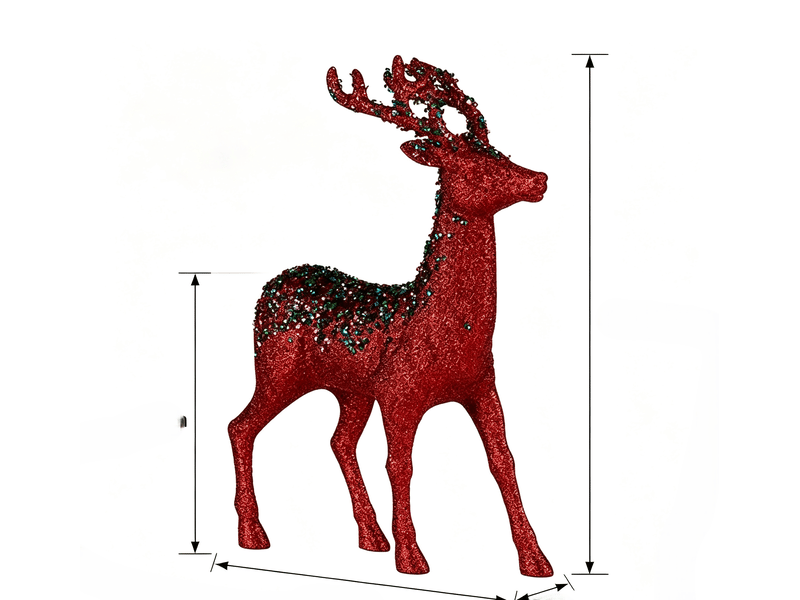  Renne de noël krist+ rouge bleu fuchsia 15 x 45 x 30 cm S3612017 - Conforama B