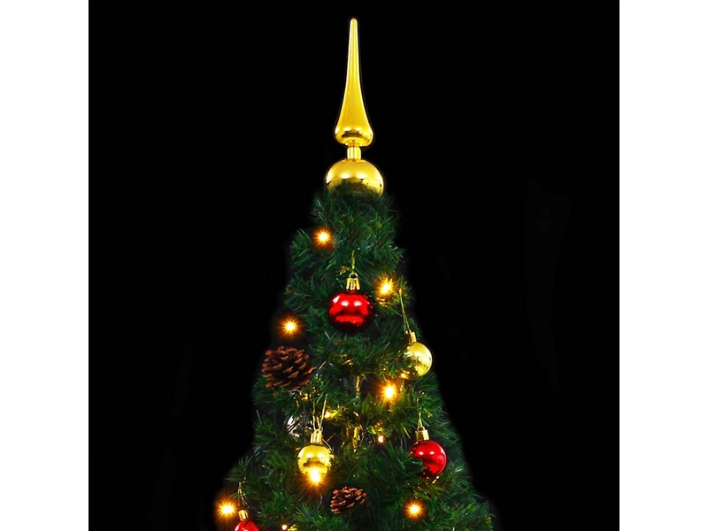 Sapin de noël - arbre de noël artificiel pré-éclairé avec boules vert 180 cm  - Conforama D