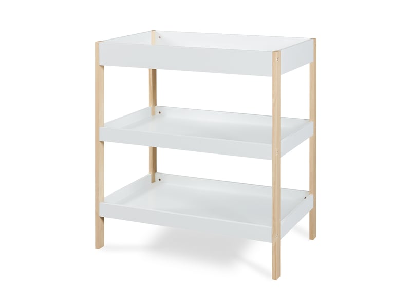  Table à langer oupilu avec 2 étagères 91 x 82 x 53 cm blanc [en.casa]  - Conforama A