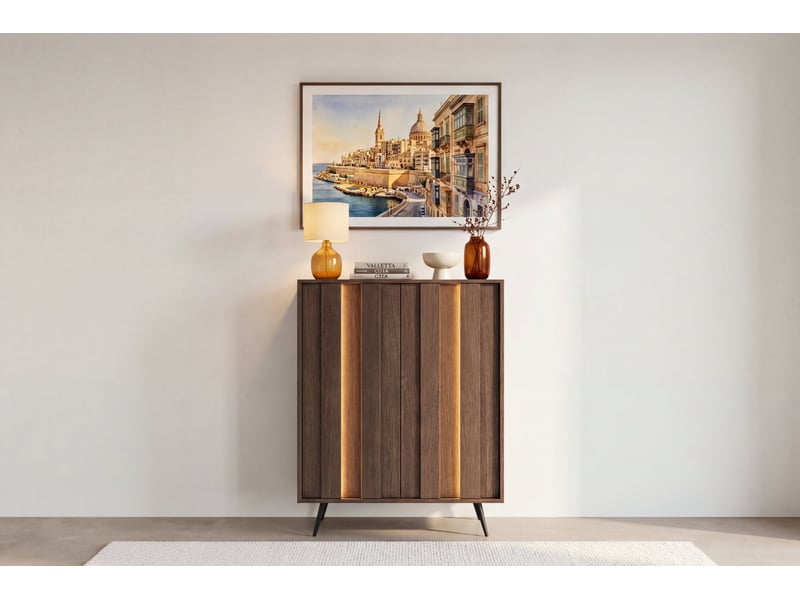  Cenote - commode 93.5 cm mélaminé chêne foncé  - Conforama B