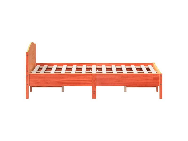  Lit double- lit adulte -  cadre de lit sans matelas  marron 135x190cm bois pin massif  - Conforama D