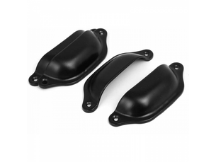 Poignée de porte coulissante - poignée pour meuble - fer - 10 pièces - 9,8 x 3,3 cm - noir