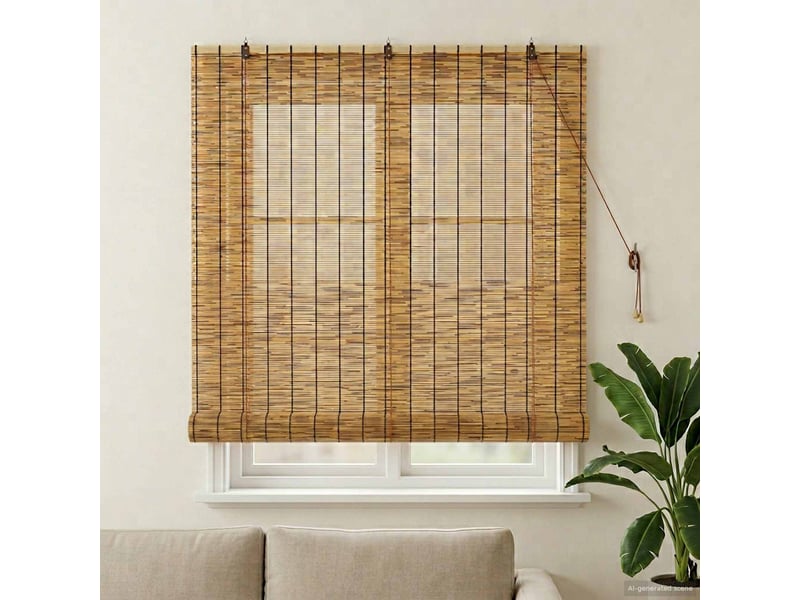  Store enrouleur, store à rouleau marron 140 x 160 cm roseau cf45292  - Conforama B