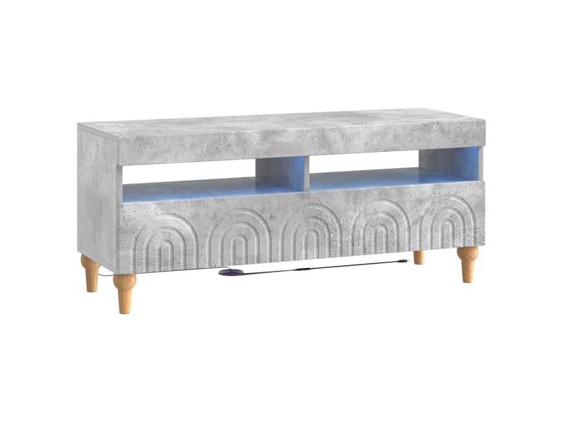 Ensemble de 3 meubles tv led gris béton bois d'ingénierie shl25393 - Conforama E