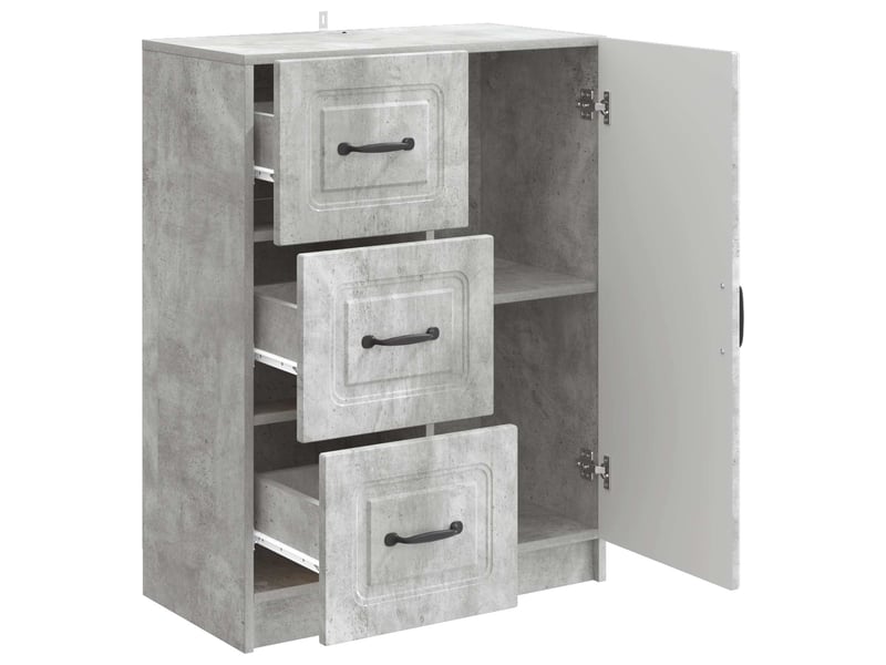 Buffet - bahut - meuble de rangement gris béton 66 x 34,5 x 87 cm bois d'ingénierie - Conforama E