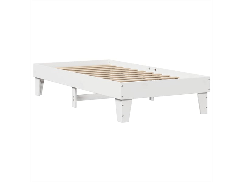  Lit simple- lit adulte -  cadre de lit sans matelas blanc 100x200 cm bois de pin massif  - Conforama B