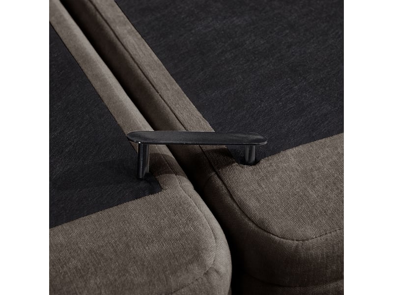 Canapé modulable 2 places en chenille marron avec cadre en bois massif, coussins lombaires et accoudoirs, pour salon et appartement - Conforama E
